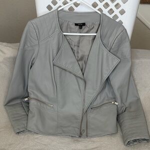 NWOT Women's Gray Faux Leather Jacket